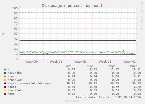 Disk usage in percent